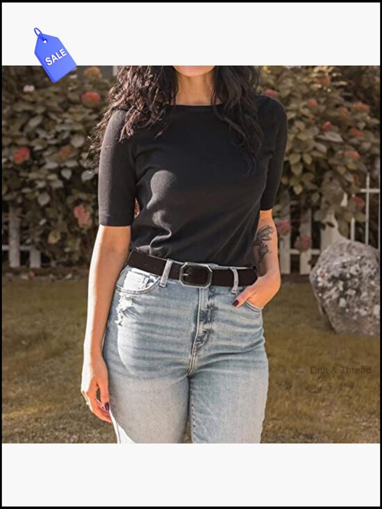 Reversible Leather Belt with Vintage Buckle for Jeans Pants Dresses main image 5